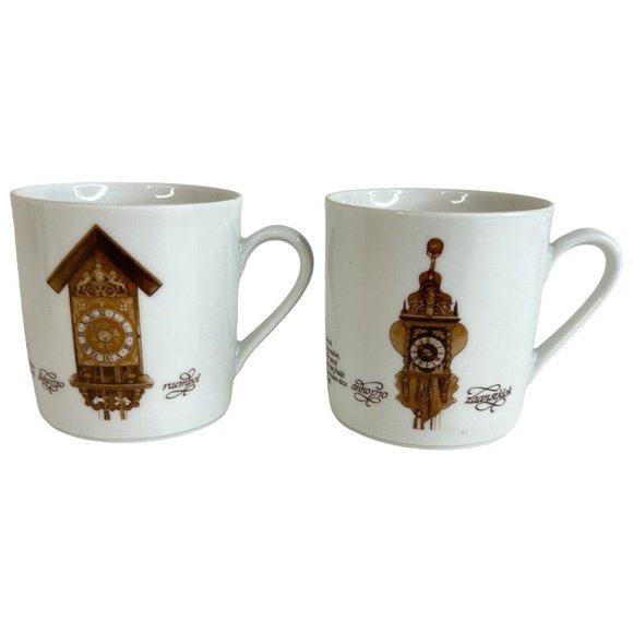 4 Mitterteich Porzellan Cappuccino Cup & Saucer Clock Pattern 7 3/4 IN Germany - Picture 6 of 13